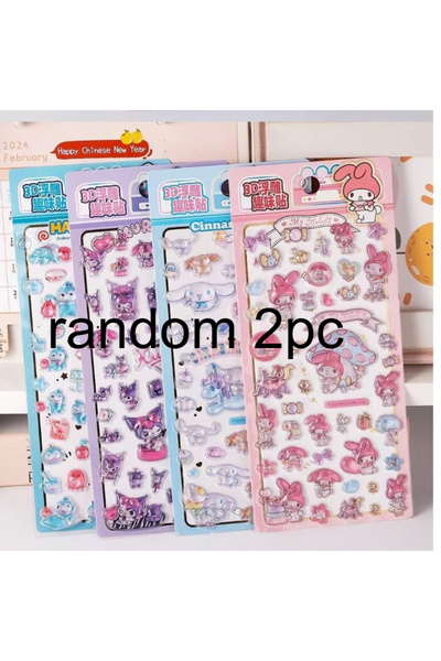 choice2 ملصقات سانريو ثلاثية الأبعاد لطيفة، قطعتان أو 4 قطع، بتصميمات كرتونية...