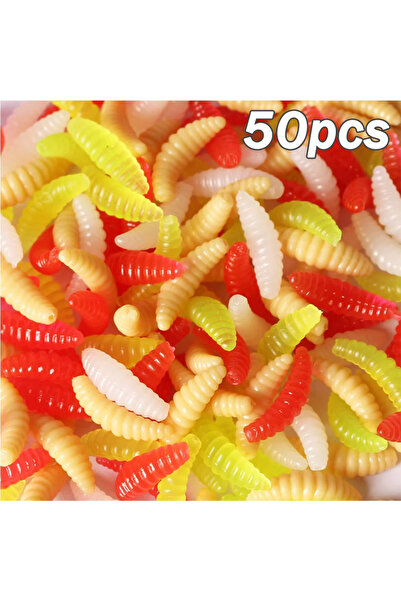 Choice طعم صيد سيليكوني ناعم على شكل دودة، 2 سم، 50 قطعة × 5 قطع / 50 قطعة، ب...