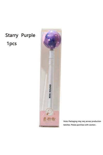 Choice قلم جل مغناطيسي عائم بلون بنفسجي مرصع بالنجوم، قلم لف، قلم تخفيف التوت...