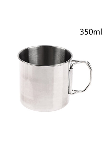 Choice كوب قابل للطي من الفولاذ المقاوم للصدأ سعة 350 مل، مزود بمقبض، كوب محم...