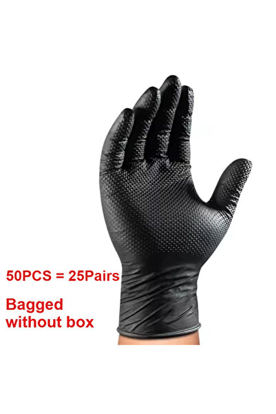 Choice L Black 50PCS 2-100PCS 8mil Heavy Duty Industrial Black Nitrile Gloves...