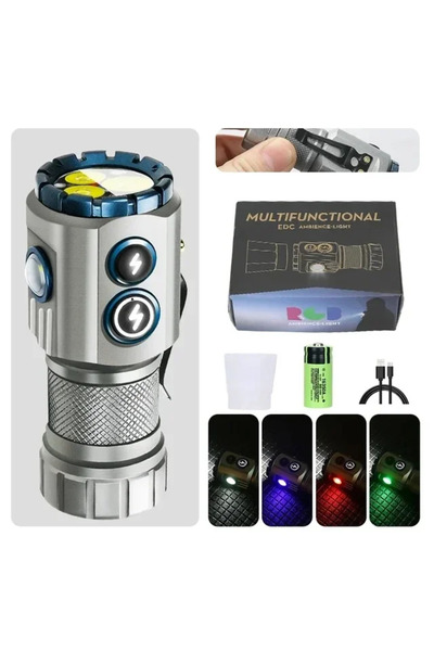 Choice مصباح يدوي RGB، قطعة واحدة، قوي 2000 لومن، مصباح EDC قابل لإعادة الشحن...