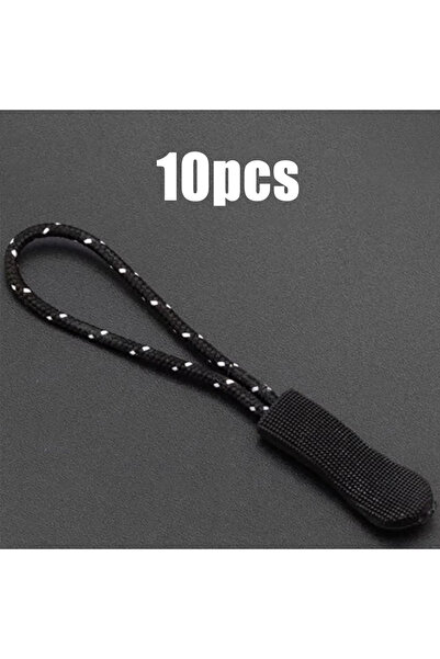 Choice 10pcs-black white 10pcs Zipper Pull Puller End Fit Rope Tag Replacemen...