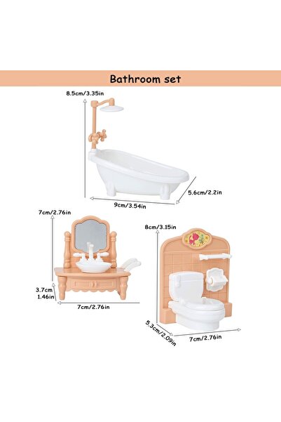 Choice أثاث بيت الدمى المصغر للحمام، المطبخ، غرفة المعيشة، غرفة النوم، الحمام...