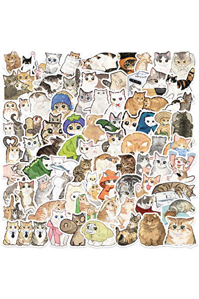 Choice 77 قطعة من ملصقات القطط الكرتونية اللطيفة، ملصقات حيوانات كاواي، ملصقا...