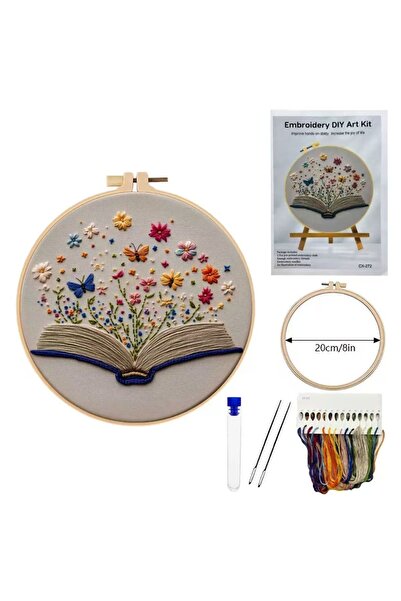 Choice WHITE New Creative Book Floral Pattern Hand-embroidered DIY Material P...
