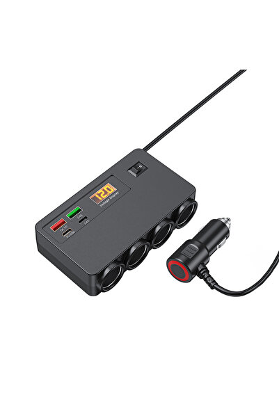 Choice محول شاحن سيارة متعدد المنافذ بتقنية الشحن السريع QC3.0 PD، مزود بأربع...