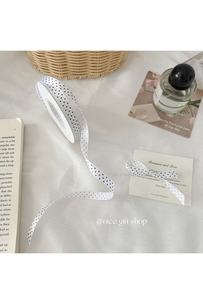 Choice 1pc WHITE 25yards Cute polka dot polyester ribbon diy Hair accessories...