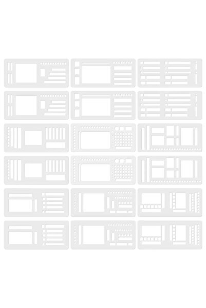 Choice 18Pcs 18Pcs Planner Stencil Set Handmade Flexible Record Template DIY ...