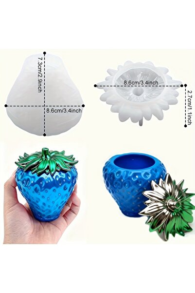 Choice 1pc strawberry mold 1 piece of strawberry can resin mold with lid, DIY...
