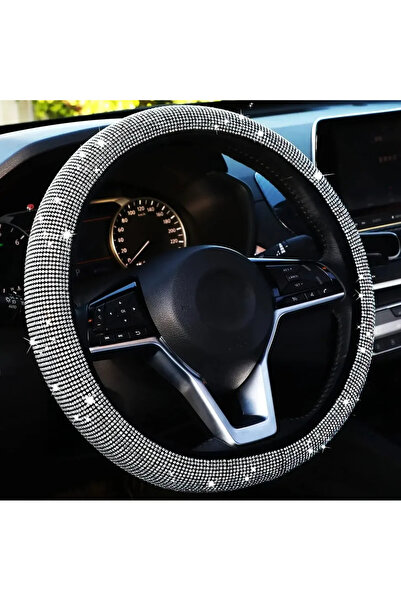 Choice Silver 1PC Car Steering Wheel Cover With Crystal Diamond Sparkling Aut...