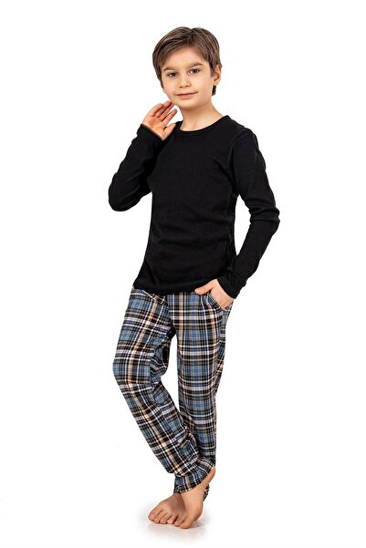OBJE Boy's Mustard Plaid Plaid Long Bottom Pants