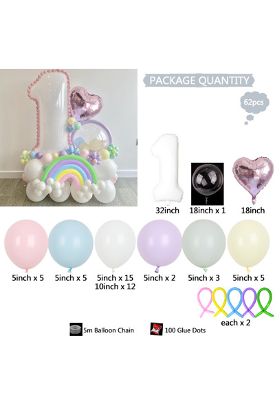 Choice بالونات لاتكس بألوان قوس قزح، 62 قطعة، 20230529J01-1، بالونات لحفلات أ...