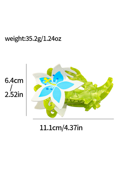 Choice مشبك شعر فريد من نوعه على شكل بتلات زرقاء وصفراء، متعدد الاستخدامات، ل...