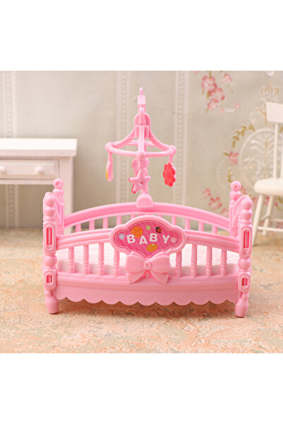 Choice سرير أطفال مصغر وردي اللون، قطعة واحدة، بمقياس 1:12، مناسب لغرفة نوم ا...