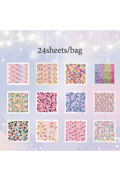 Choice كتاب ملصقات واحد، 24 ورقة/كيس، ملصقات صغيرة مقطوعة على شكل نجمة خماسية...