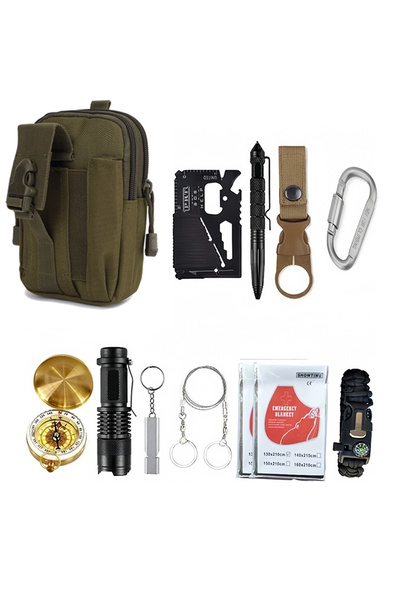 Choice مجموعة أدوات النجاة للمغامرات الخارجية الخضراء، مجموعة الإسعافات الأول...