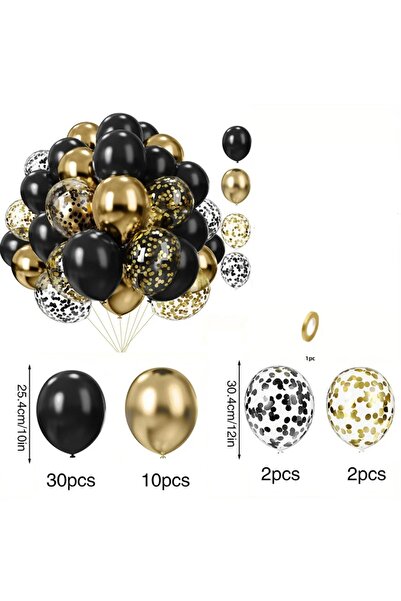 Choice مجموعة أخرى من ثلاثة بالونات سوداء لامعة مزينة بالترتر، 16 قطعة، مناسب...