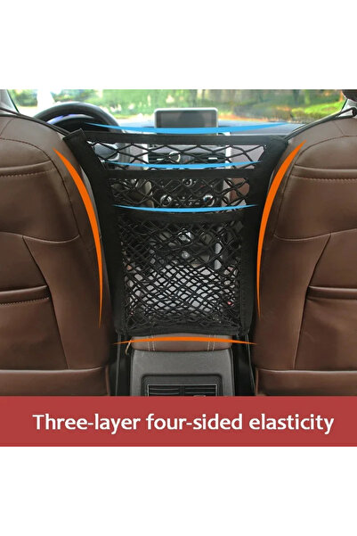 Choice Three layers Car Storage Net Bag Between Seats Car Divider Pet afety R...