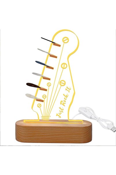 Choice A New 3D Ambient Night Light - Wooden Guitar Pick Organizer Acrylic Cr...