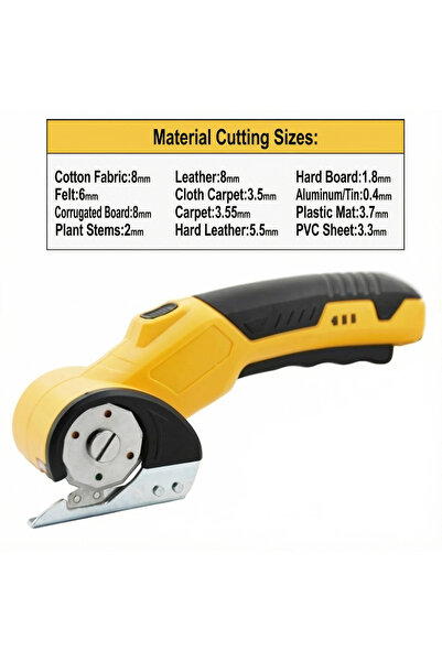 Choice1 مقص كهربائي لاسلكي بإضاءة LED بدون فرشاة، شفرة واحدة فقط، لقص الكرتون