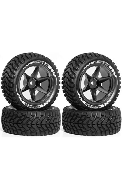 Choice 4 قطع من إطارات رالي RS Red Spider 1/10 للطرق الممهدة مقاس 75 مم، متوا...