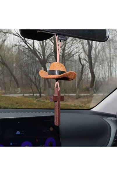 Choice Cowboy hat cross Car Cross Decorate Wood Hanging Ornaments Auto Rearvi...