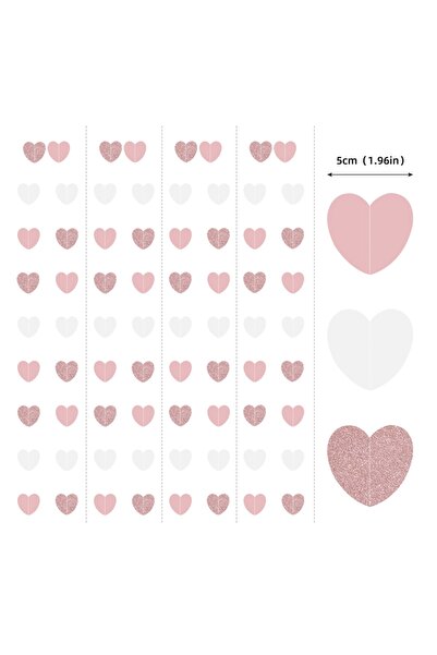 Choice 1Pcs Pink White 2m Paper Heart Love Shape String Valentine's Day Gift ...