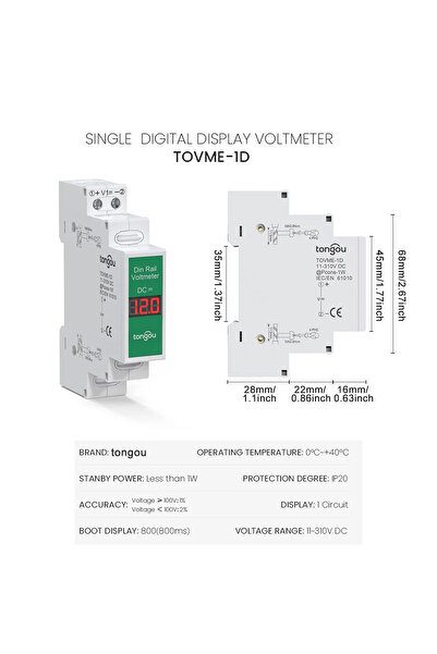 Choice Single Display Single/ Dual/ Triple Ways Din Rail Mount Voltage Meter ...