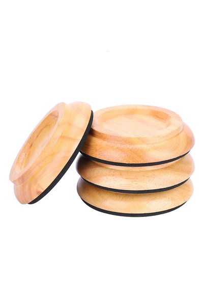 Choice Wood 4Pcs Beech Wood Round Piano Foot Pads Set Upright Piano Caster Cu...