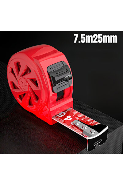 Choice3 شريط قياس قابل للسحب أحمر اللون عالي الدقة من 3M بطول 7.5 متر، مزود ب...