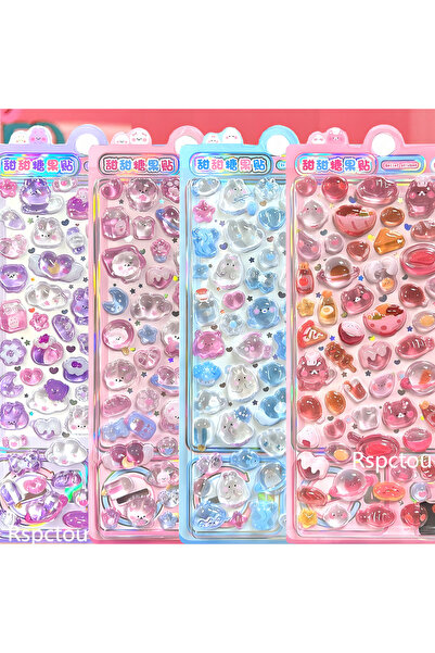 Choice 4 قطع من ملصقات الهاتف ثلاثية الأبعاد بتصميم حيوانات كرتونية يابانية ل...