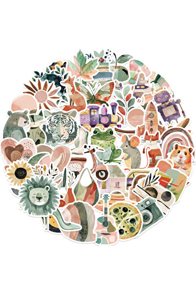 Choice ٥٠ قطعة من ملصقات فنية بوهيمية جمالية، مناسبة لتزيين دفاتر الكمبيوتر ا...