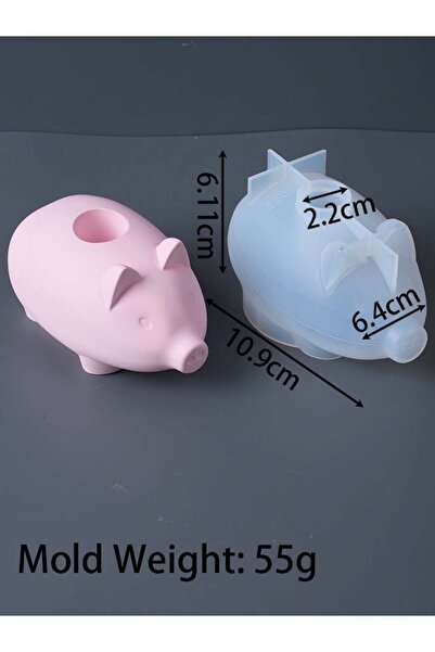 Choice pig Pig Shape Candle Holder Silicone Mold DIY Handmade Cartoon Candle ...