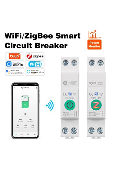 Choice Zigbee 1-63A Tuya ZigBee/WiFi Smart Circuit Breaker 1-63A With Meterin...