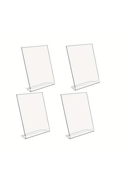 Choice حامل لافتات أكريليك شفاف مكون من 4 قطع | حامل عرض شفاف للكتيبات والملص...