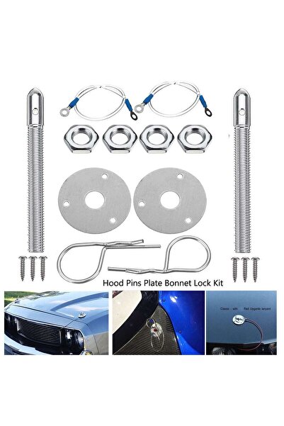 Choice Universal Racing Style Stainless Steel Mount Hood Pin Plate Bonnet Lk ...