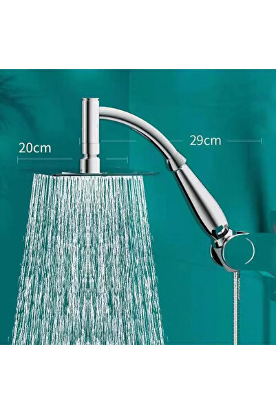 choice2 رأس دش مطري مربع/دائري مقاس 8 بوصات، بضغط عالٍ، قابل للدوران 360 درجة.