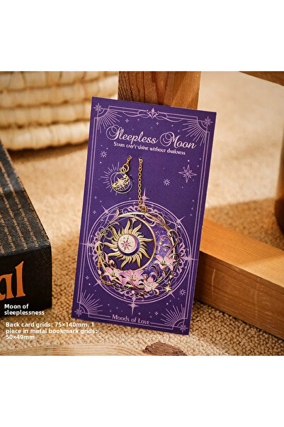 choice2 Sleepless Moon Colorful Bronzing Bookmark with Chain Heart Sun Floral...