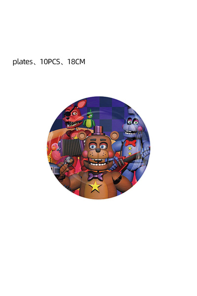 Choice 10pcs 7in plate FNAF Theme Birthday Decorations Disposable Plate Cup B...