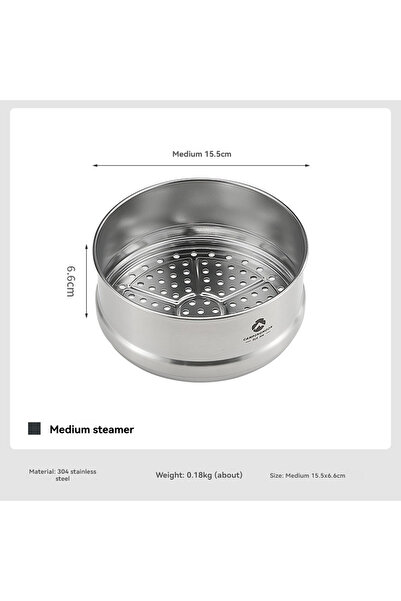 Choice جهاز طهي بالبخار متوسط ​​الحجم من الفولاذ المقاوم للصدأ من كامبينج مون...