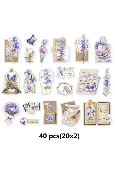 Choice1 40 قطعة من حروف إيتوري لايف الأرجوانية والزرقاء من رولاند بنقوش زهرية...