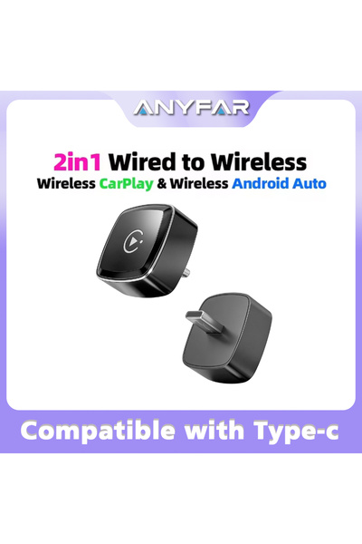Choice Mini Box Type-c 2 in 1 Wireless CarPlay Type-c Adapter Android Smart D...