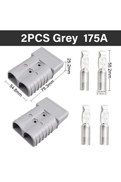 Choice6 قطعتان رماديتان 175 أمبير، قطعتان لموصلات طاقة بطارية أندرسون 50 أمبي...