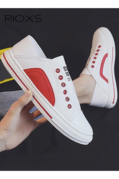 RIOXS Men's Low Top Sneakers, Classic Canvas Flat Shoes, Lightweight Walking ...