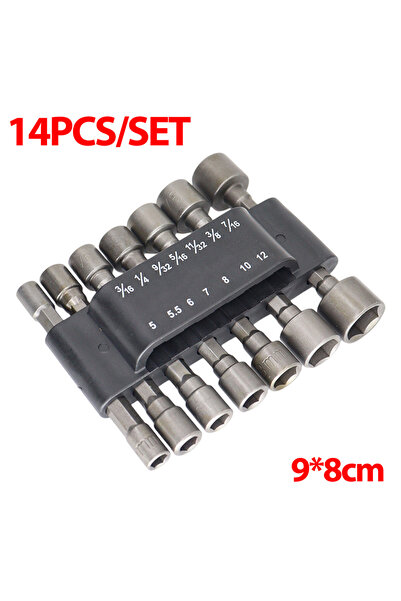 choice2 1 Set 14PCS Set 9/14Piece Hexagon Nut Driver Drill Bit Steel Sket Scr...