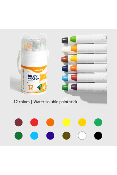 Choice مجموعة أقلام تلوين ناعمة كالحرير، 12 لونًا، 12/24 قطعة، قابلة للغسل، م...