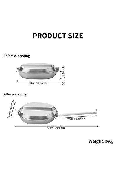 Choice صندوق غداء للتخييم من الفولاذ من فان هي، مزود بمقبض وصينية ومقلاة محمو...