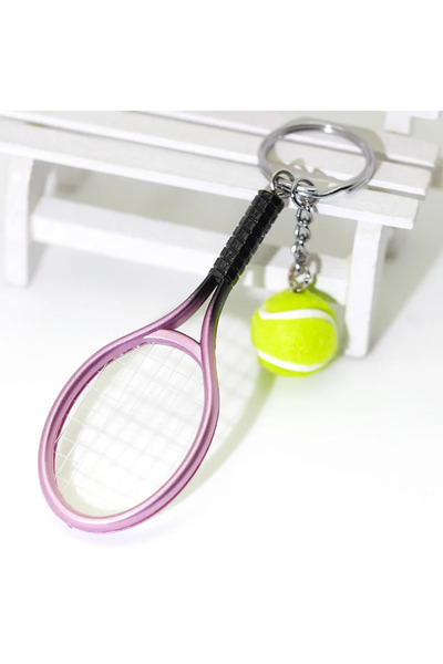 Choice Pink 1pcs Simulation Mini Tennis Racket Ball Keychain Pendant Portable...