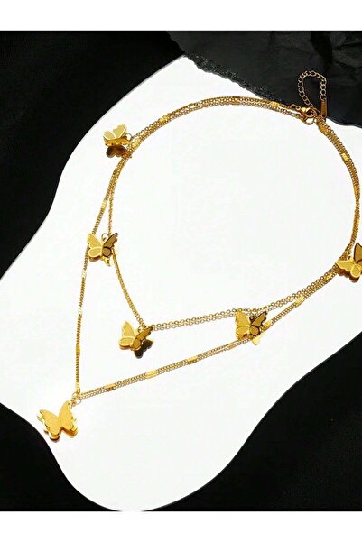 ALZAHR Arabian-style Gold-Plated Multi-Layer Butterfly Choker Set - Romantic ...